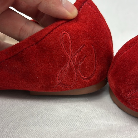 Sam Edelman Red Suede Felicia Round Toe Ballet Flats - Picture 6 of 6